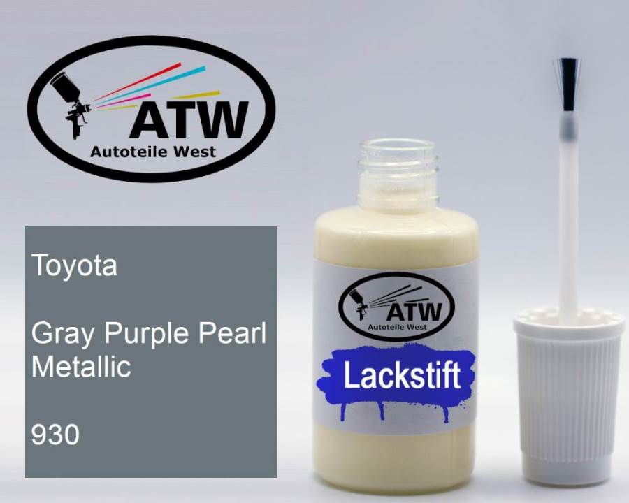 Toyota, Gray Purple Pearl Metallic, 930: 20ml Lackstift, von ATW Autoteile West.